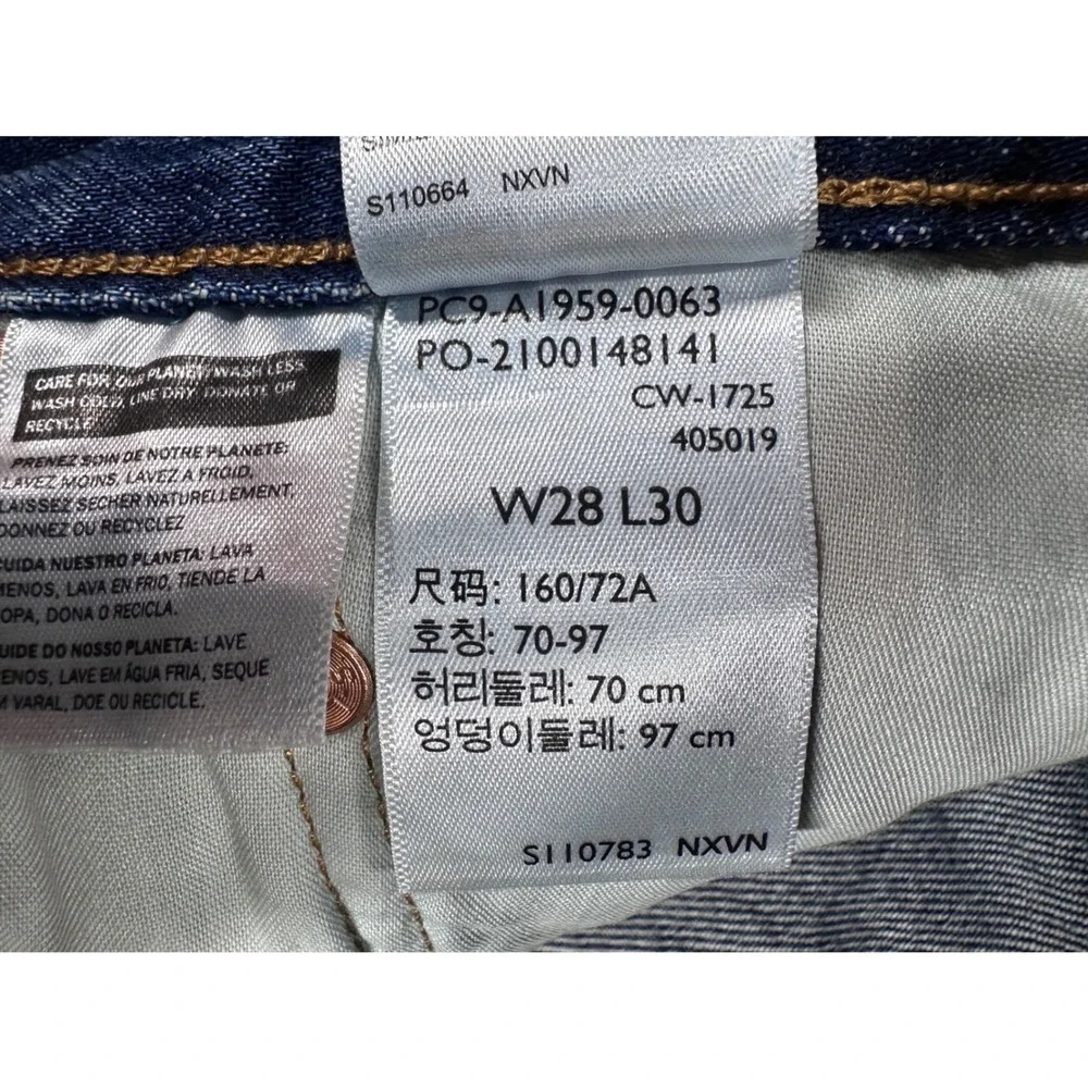 Levis 501 90s Selvedge Denim Jeans Womens 28x30 Blue Straight Leg A1959-0063 NWT - Picture 13 of 16